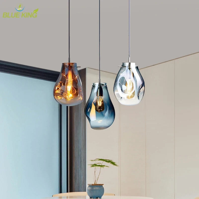 ColorfuI Irregular Glass Pendant Light Creative Nordic LED Hanging Lamps Bedside Staircase Villa Hotel Restaurant Decor Lighting
ColorfuI Irregular Glass Pendant Light Creative Nordic LED Hanging Lamps Bedside Staircase Villa Hotel Restaurant Decor Lighting