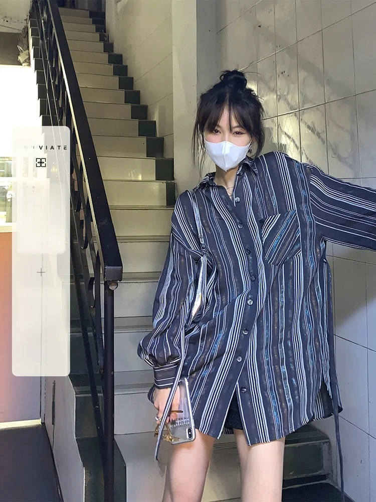 iny Stripe Bal irt Gem Commute Sle Collar Button up Long Sve Mid-Length Women's Faion Spring
iny Stripe Bal irt Gem Commute Sle Collar Button up Long Sve Mid-Length Women's Faion Spring