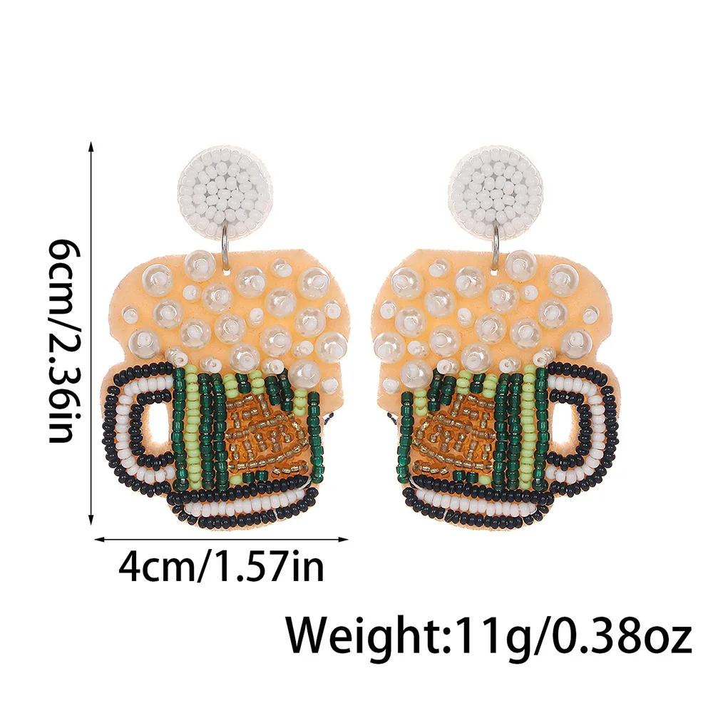 ZGMXR серьги из рисовых бусин, ткань, пивная кружка, богемное творчество, ручное плетение, жемчуг, женский сплав, модные серьги из бисера 
ZGMXR серьги из рисовых бусин, ткань, пивная кружка, богемное творчество, ручное плетение, жемчуг, женский сплав, модные серьги из бисера