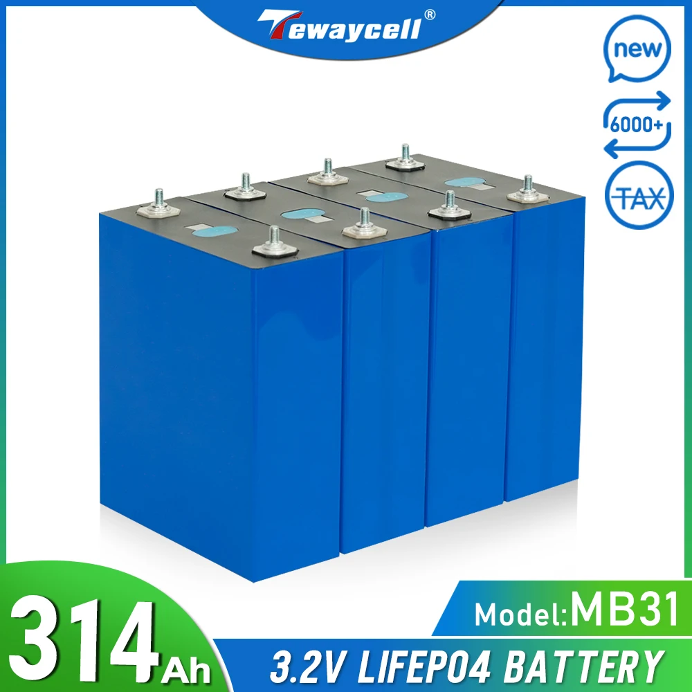 Tewaycell MB31 3,2 В 314 Ач Lifepo4 Батарея Совершенно новая аккумуляторная батарея глубокого цикла класса A 12 В 24 В 48 В DIY Солнечная система без TAX
Tewaycell MB31 3,2 В 314 Ач Lifepo4 Батарея Совершенно новая аккумуляторная батарея глубокого цикла класса A 12 В 24 В 48 В DIY Солнечная система без TAX