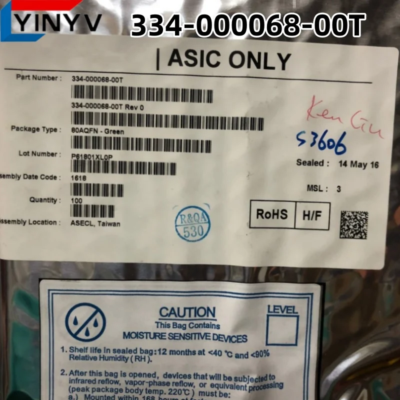 5PCS 334-000068-00T 334-000068-00R 334-000068 334-000068-00 80AQFN 100% New imported original 100% quality
5PCS 334-000068-00T 334-000068-00R 334-000068 334-000068-00 80AQFN 100% New imported original 100% quality