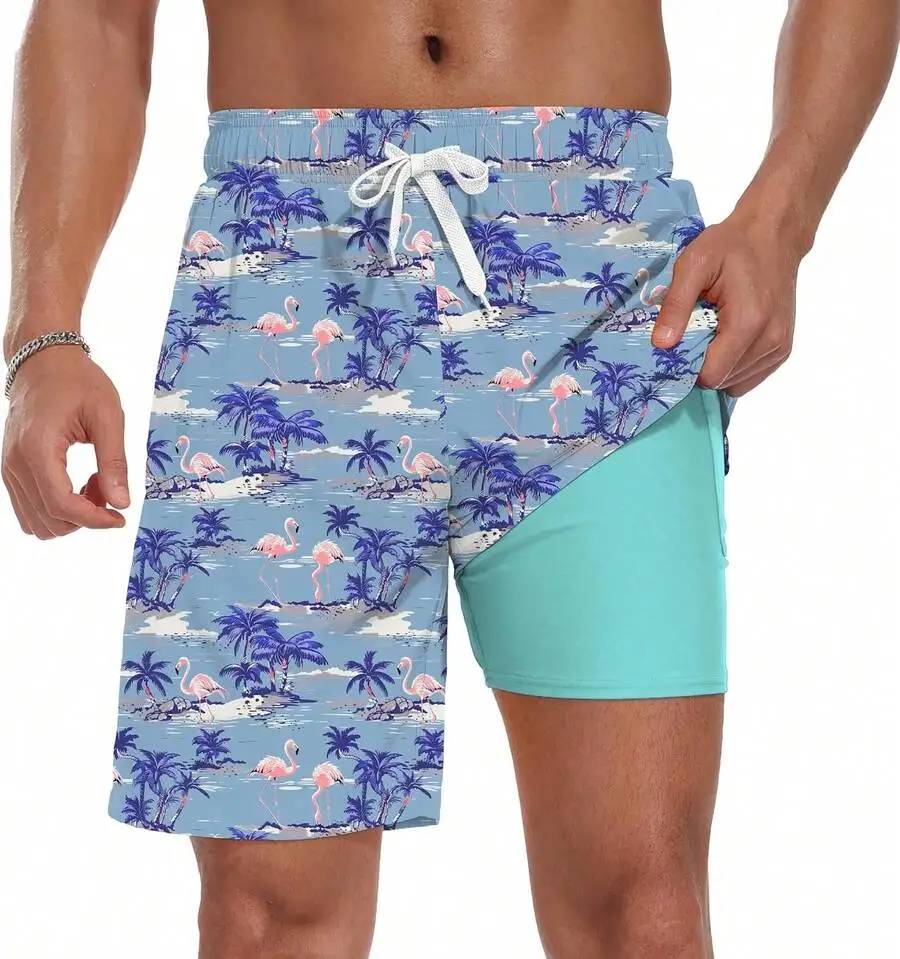 Men 9 Inch Swim Trunks With Compression Liner Quick Dry Beach Shorts Zipper Pockets
Men 9 Inch Swim Trunks With Compression Liner Quick Dry Beach Shorts Zipper Pockets