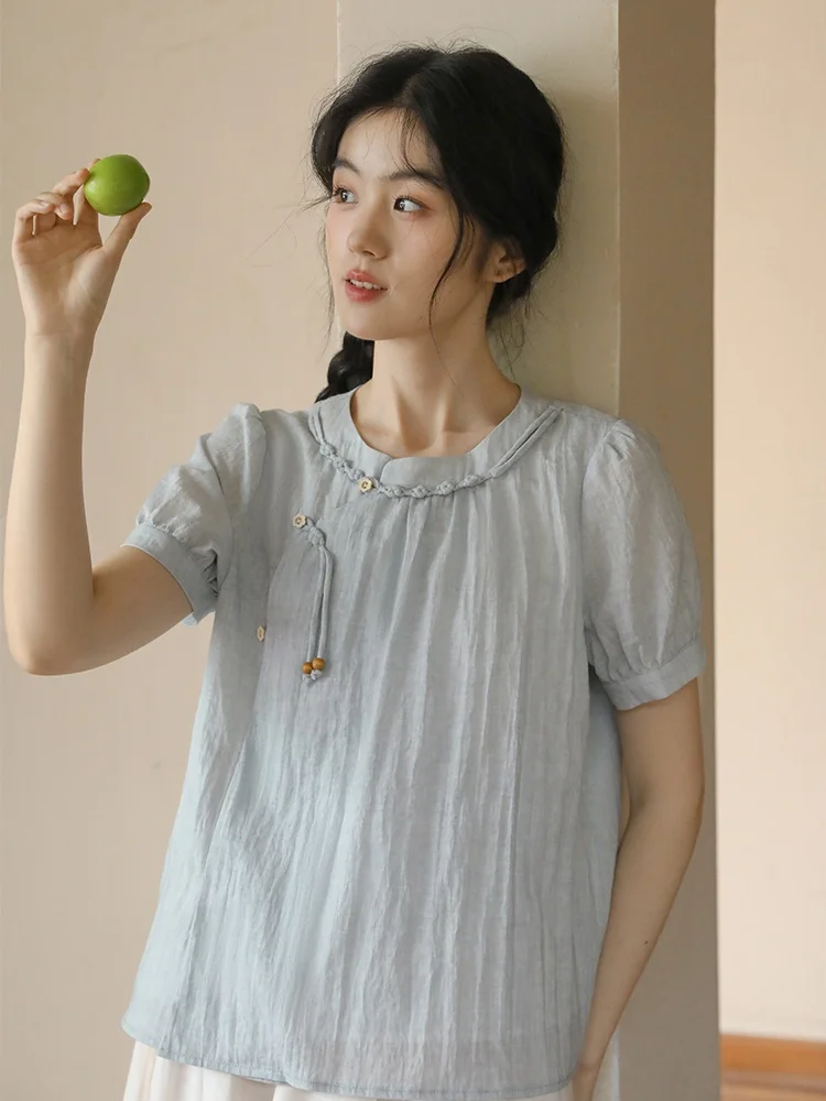 Женский топ Nesoulum Loose ort Sve irt светло-голубого цвета с винтажным дизайном и пуговицами, летний, художественный, с рукавами-фонариками и круглым вырезом
Женский топ Nesoulum Loose ort Sve irt светло-голубого цвета с винтажным дизайном и пуговицами, летний, художественный, с рукавами-фонариками и круглым вырезом