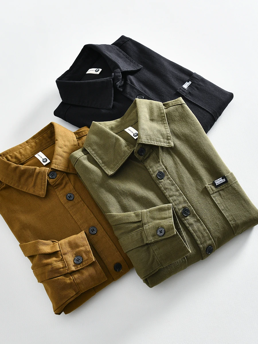 Heavyweight Washed Pure Cotton Long Sleeve Men's Casual Loose Fit Shirt Vintage Workwear Autumn Season Breathable Standard Fit
Heavyweight Washed Pure Cotton Long Sleeve Men's Casual Loose Fit Shirt Vintage Workwear Autumn Season Breathable Standard Fit