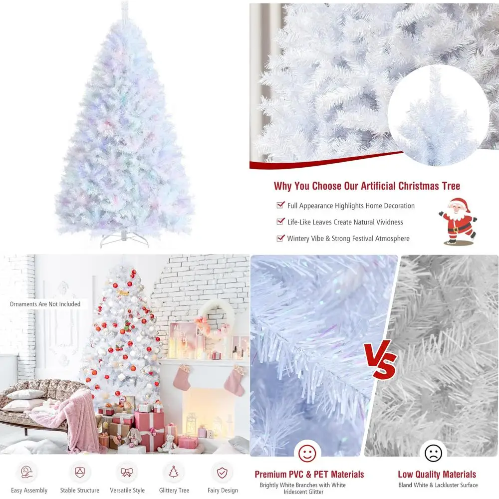 Realistic 8-Foot White Christmas Tree with 1636 PVC and PET Branch Tips, Hinged Construction, Metal Base for Luxurious Holiday D
Realistic 8-Foot White Christmas Tree with 1636 PVC and PET Branch Tips, Hinged Construction, Metal Base for Luxurious Holiday D