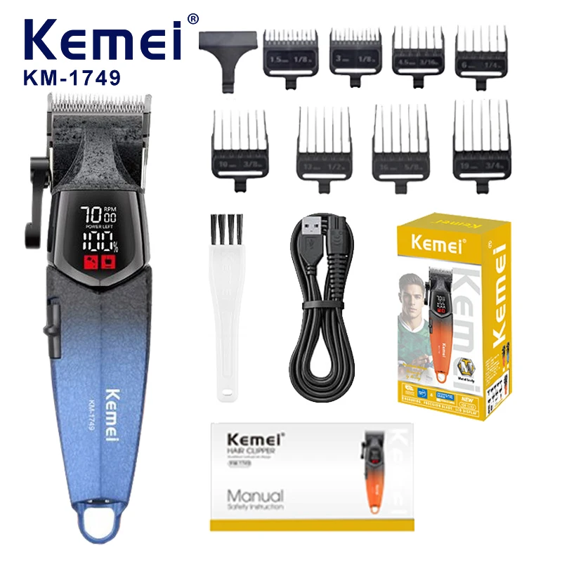 Kemei Orange Professional Hair Trimmer Electric Hair Cutting Machine with LED Display Screen Men's Hair Clipper KM-1749
Kemei Orange Professional Hair Trimmer Electric Hair Cutting Machine with LED Display Screen Men's Hair Clipper KM-1749