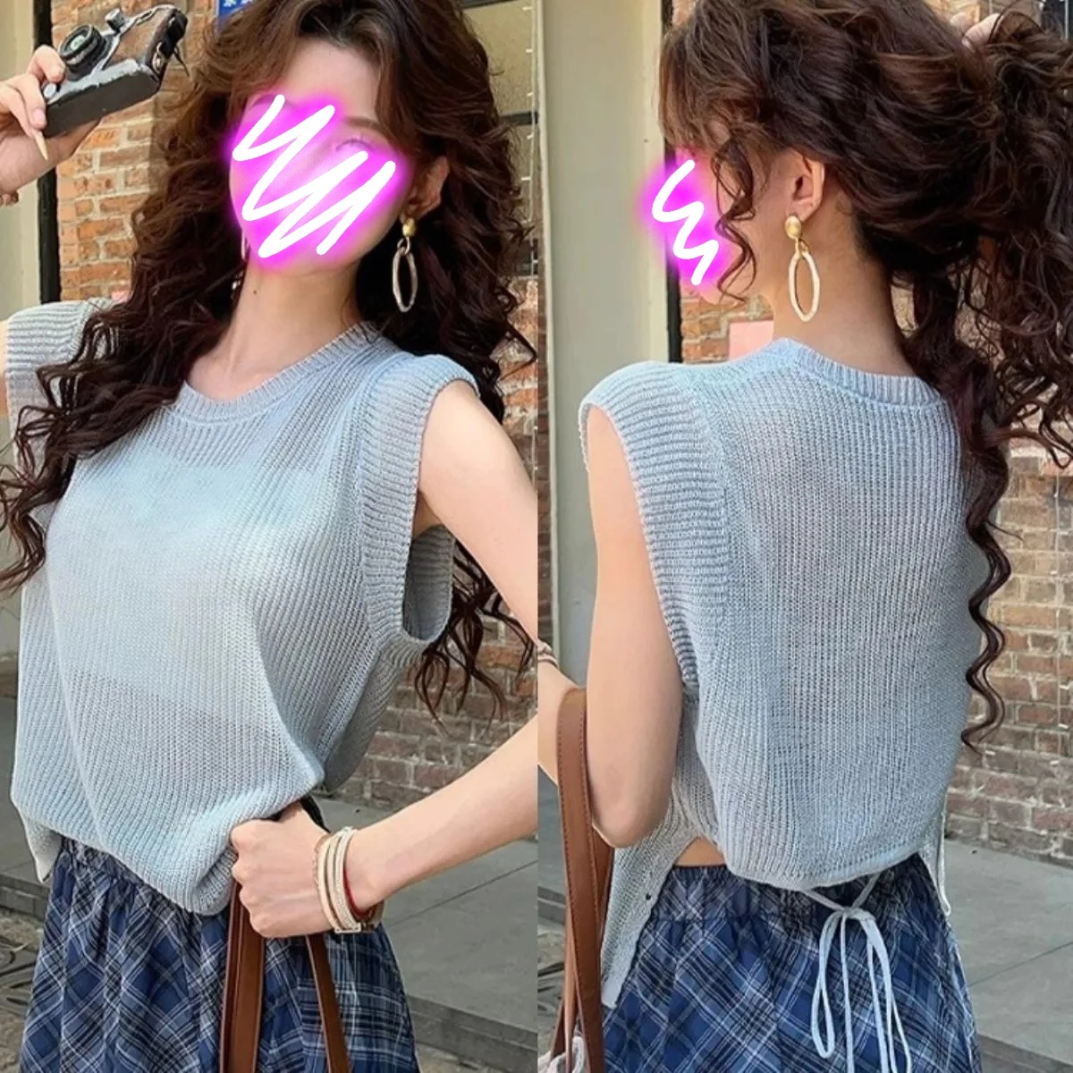 Summer Thin Hollow out Ice Silk Sleeveless Knitted Top Women's 2025 New Design Back Strap Top Loose Fit round Neck Short Length
Summer Thin Hollow out Ice Silk Sleeveless Knitted Top Women's 2025 New Design Back Strap Top Loose Fit round Neck Short Length
