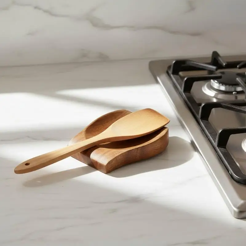 Wooden Spoon Rest Cooking Utensil Holder with Groove Design for Secure Spoon Placement in Kitchen
Wooden Spoon Rest Cooking Utensil Holder with Groove Design for Secure Spoon Placement in Kitchen