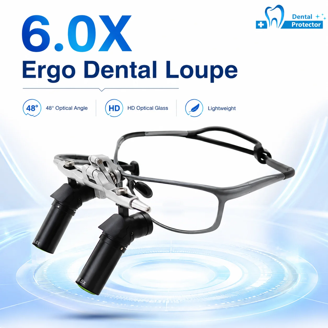 Dental Surgical 6.0X Ergo Loupes 48° Optical Magnifying Glass Adjustable Working Distance Dental Magnifier Glasses
Dental Surgical 6.0X Ergo Loupes 48° Optical Magnifying Glass Adjustable Working Distance Dental Magnifier Glasses