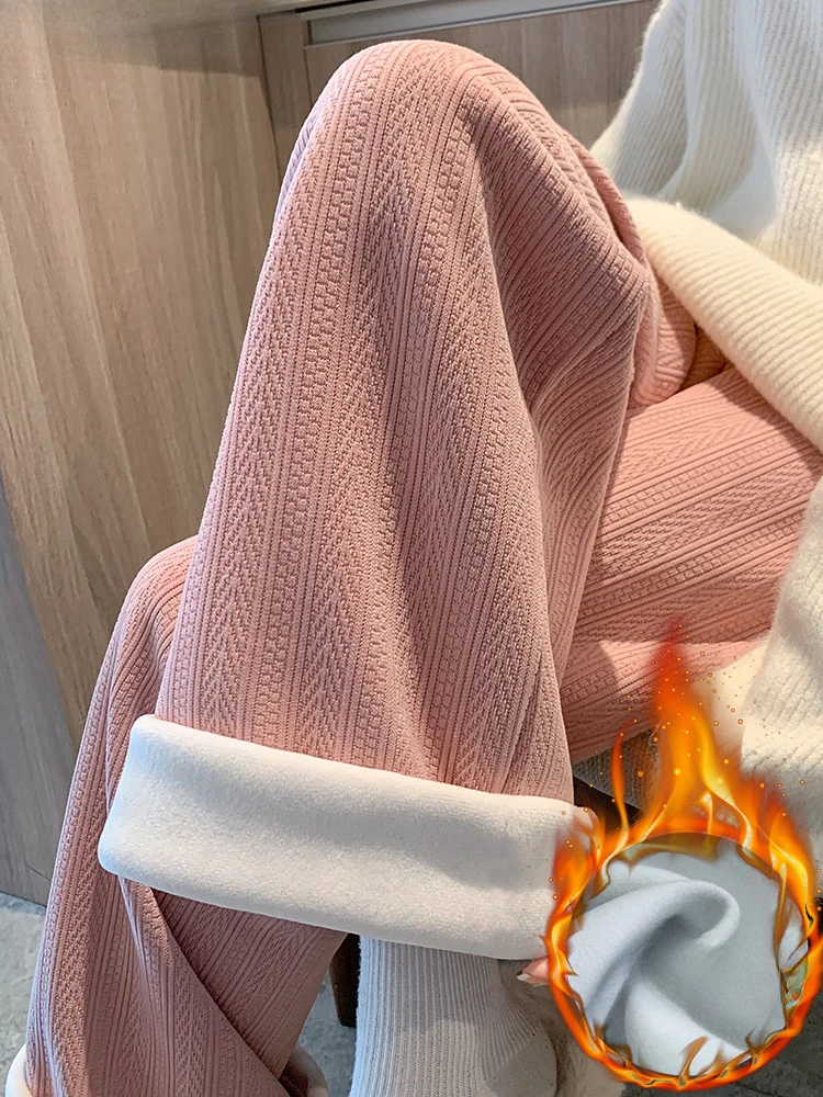 Winter Warm Wide Leg Pants Women Thicken Plush Velvet Lined Straight Pantalones Casual High Waist Baggy Korean Sweatpants Z317
Winter Warm Wide Leg Pants Women Thicken Plush Velvet Lined Straight Pantalones Casual High Waist Baggy Korean Sweatpants Z317