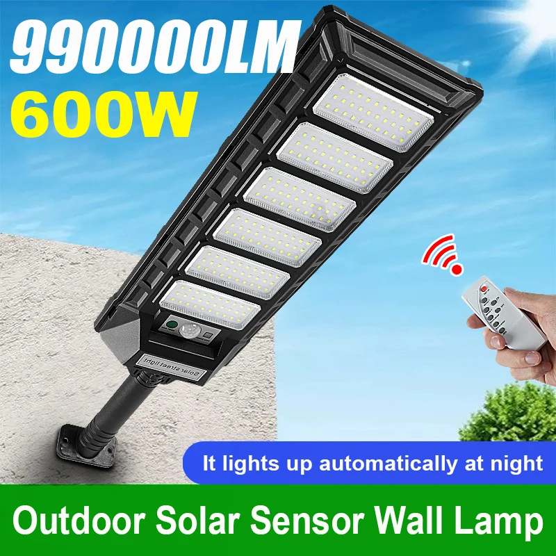 990000LM Solar Light For Outdoor 600W Solar Induction Wall Lamp Waterproof LED Solar Lighting Remote Control Street Yard Lights
990000LM Solar Light For Outdoor 600W Solar Induction Wall Lamp Waterproof LED Solar Lighting Remote Control Street Yard Lights