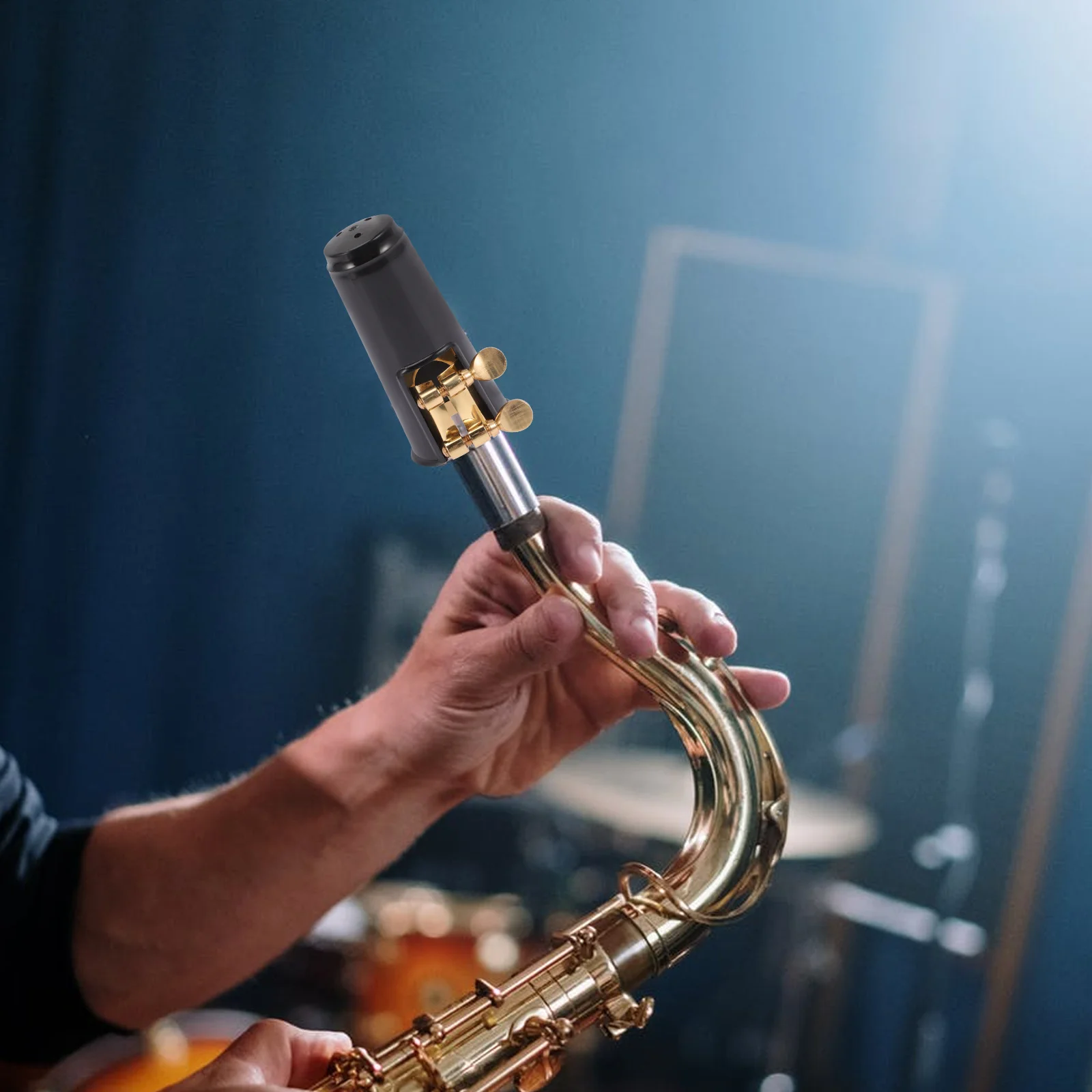 1set Saxophone Ligature Clip Caps Alto Reed Holder Adjustable Metal Sax Clip For Wind Instrument Parts Lightweight Accessory