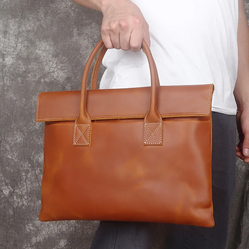 Retro Crazy horse leather men's handbag Leather men's business bag 15 "computer briefcase top layer cowhide casual tote bag men
Retro Crazy horse leather men's handbag Leather men's business bag 15 "computer briefcase top layer cowhide casual tote bag men