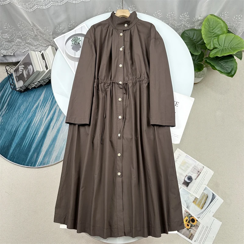 Loose Women's Cotton Silk Stand Collar Dress New Arrival Autumn 2025 Long Sleeve Midi Length Single Button Closure Color
Loose Women's Cotton Silk Stand Collar Dress New Arrival Autumn 2025 Long Sleeve Midi Length Single Button Closure Color