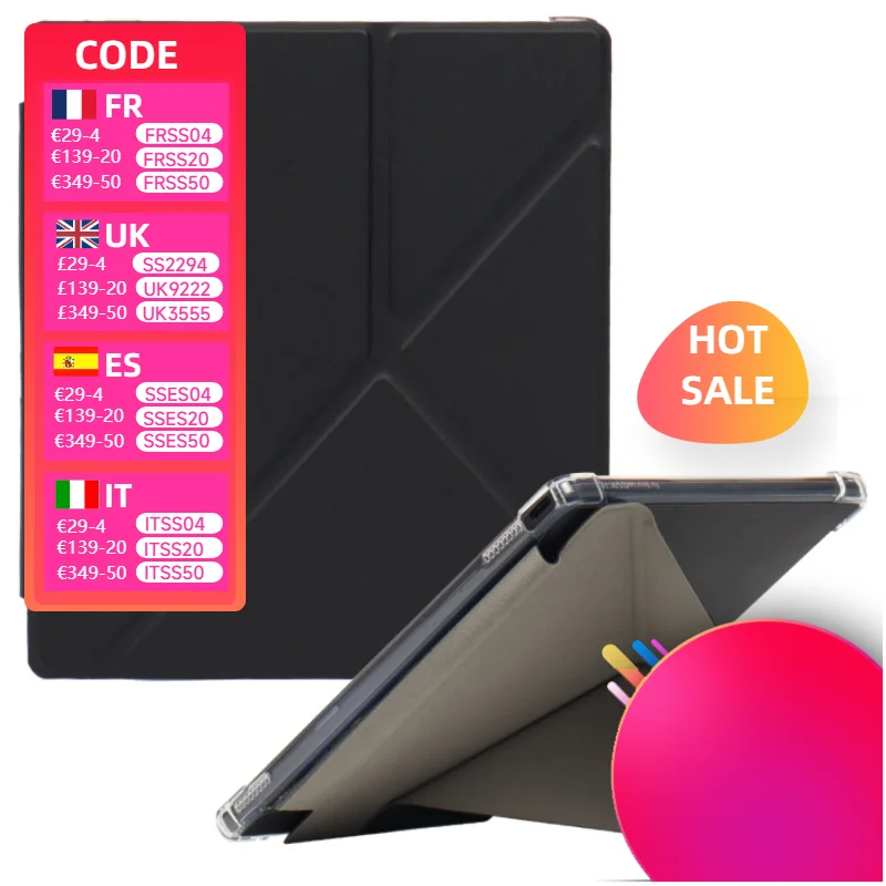 For Funda Onyx Boox Leaf 2 3 C Page Galileo 7"eBook Smart Case with Soft TPU Shockproof Back Shell Multi-Folding Stand Cover
For Funda Onyx Boox Leaf 2 3 C Page Galileo 7"eBook Smart Case with Soft TPU Shockproof Back Shell Multi-Folding Stand Cover