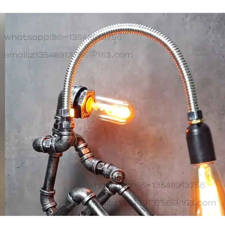 Retro industrial wind ornament, water pipe robot, desk lamp, decorative lamp, factory direct sales. Dimmable switch
Retro industrial wind ornament, water pipe robot, desk lamp, decorative lamp, factory direct sales. Dimmable switch