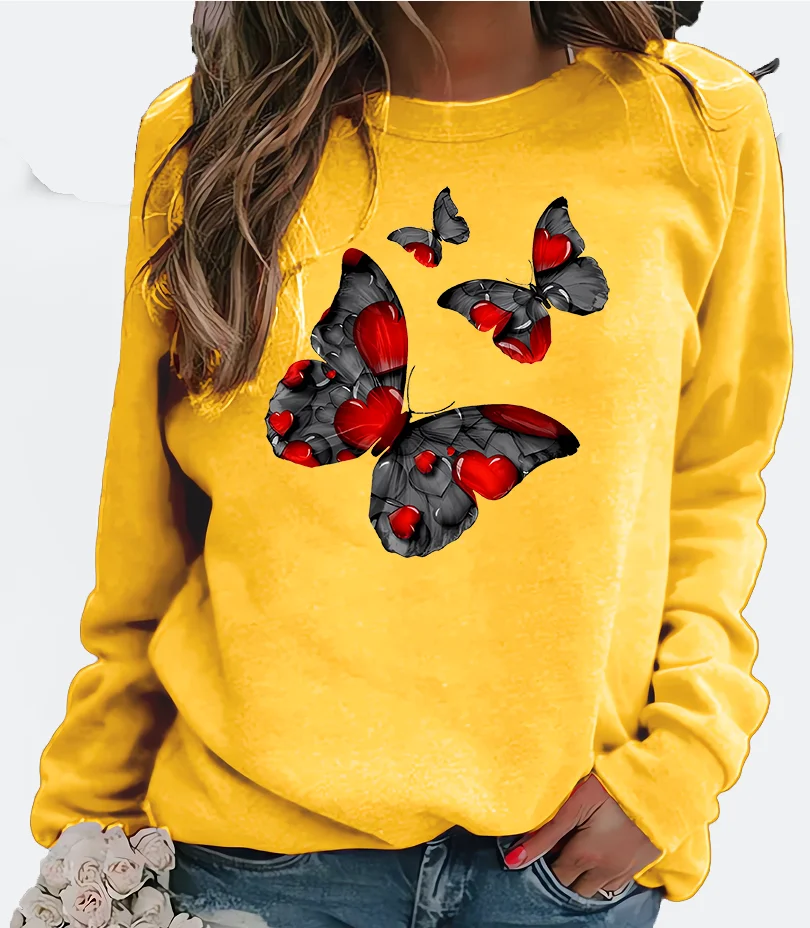 New Women's Hoodie European butterfly Printed Crew-neck Hoodie Sweatshirt Streetwear Women Aesthetic
New Women's Hoodie European butterfly Printed Crew-neck Hoodie Sweatshirt Streetwear Women Aesthetic