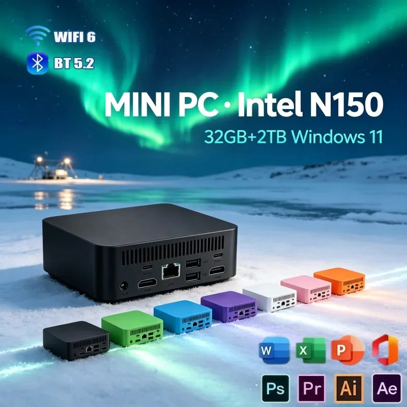High Performance Pocket Mini PC Intel N150 Win11 System 16GB DDR4 RAM 2TB SSD WiFi6 BT5.2 4K UHD Light Small Desktop Office PC
High Performance Pocket Mini PC Intel N150 Win11 System 16GB DDR4 RAM 2TB SSD WiFi6 BT5.2 4K UHD Light Small Desktop Office PC