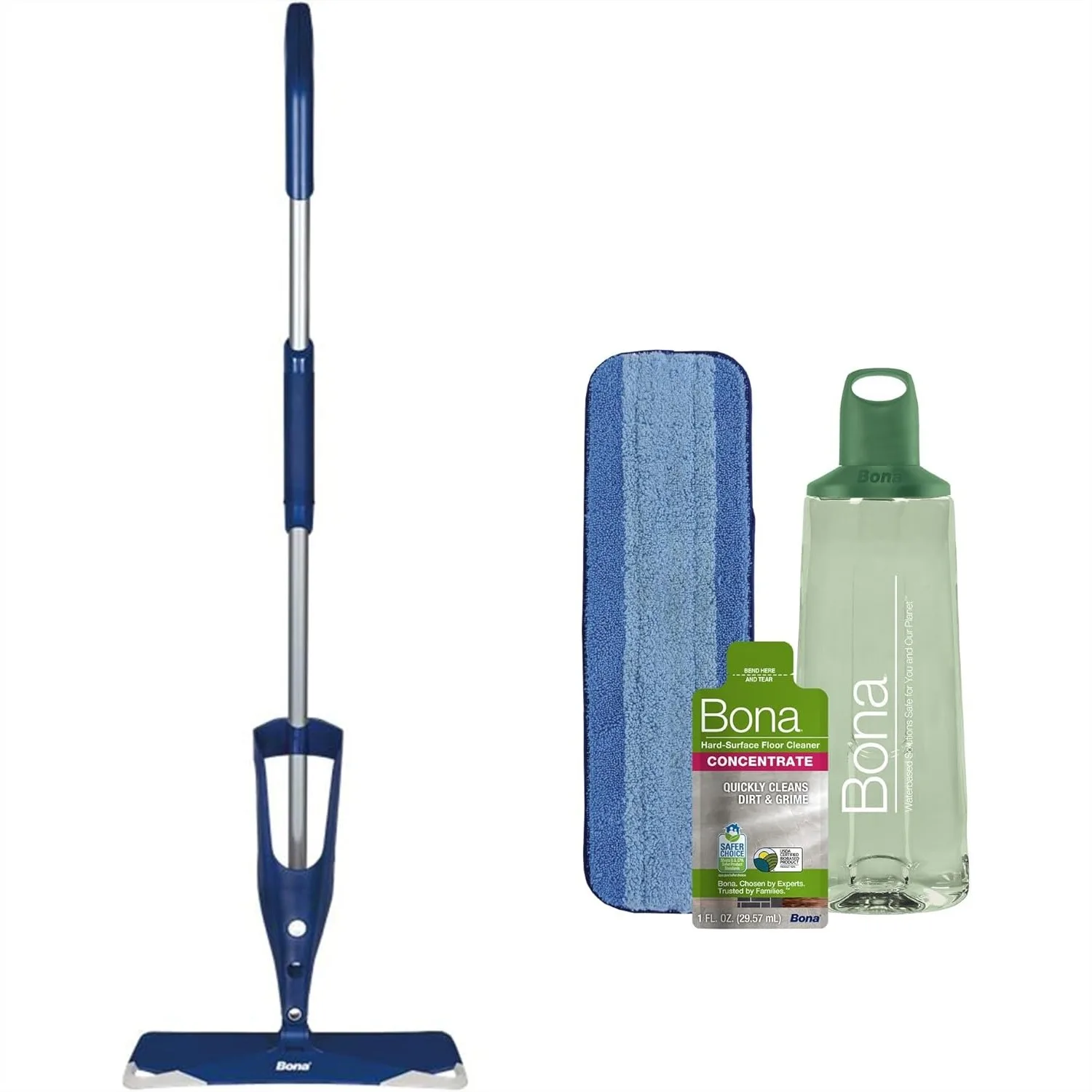 Multi-Surface Floor Spray Mop with Concentrate Refill and Microfiber Pad for Stone, Tile, Laminate, and Vinyl LVT Floors
Multi-Surface Floor Spray Mop with Concentrate Refill and Microfiber Pad for Stone, Tile, Laminate, and Vinyl LVT Floors
