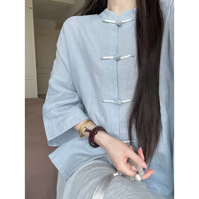 New Chinese Style women's Dress Tang Suit two-piece Suit Skirt Spring Summer Tea Suit Hanfu Retro Cotton Linen Tangsuits Top
New Chinese Style women's Dress Tang Suit two-piece Suit Skirt Spring Summer Tea Suit Hanfu Retro Cotton Linen Tangsuits Top