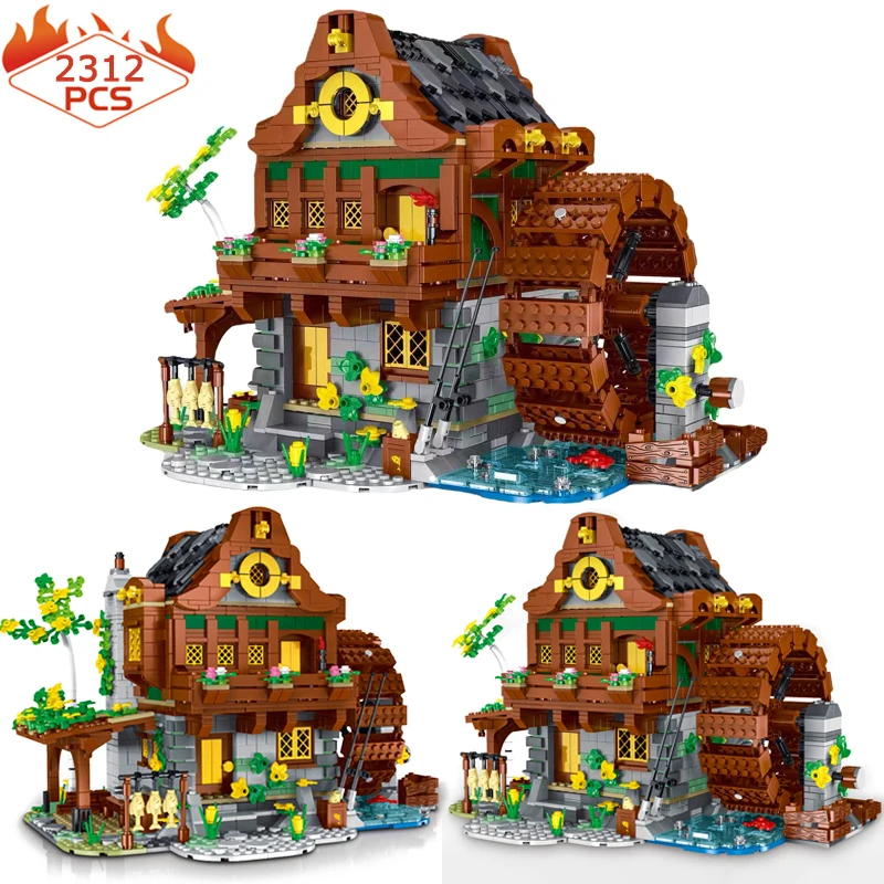 Creative Medieval Town Water Mill House Building Blocks Street View City Castle Model Bricks Toys For Children Birthday Gift MOC
Creative Medieval Town Water Mill House Building Blocks Street View City Castle Model Bricks Toys For Children Birthday Gift MOC