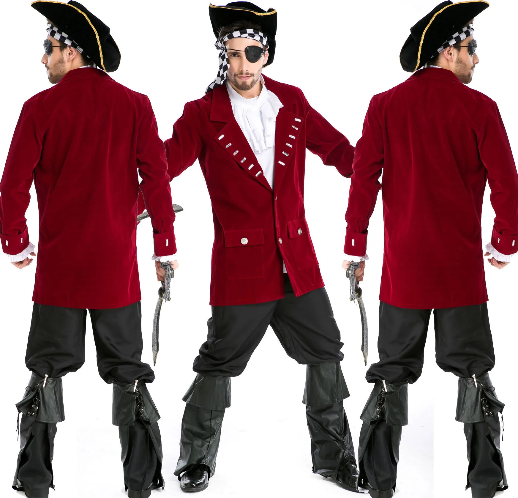 Halloween Pirate Costume, One-eyed Pirate of The Caribbean Costume, Adult Captain Jack Cos Prom Party Costume
Halloween Pirate Costume, One-eyed Pirate of The Caribbean Costume, Adult Captain Jack Cos Prom Party Costume