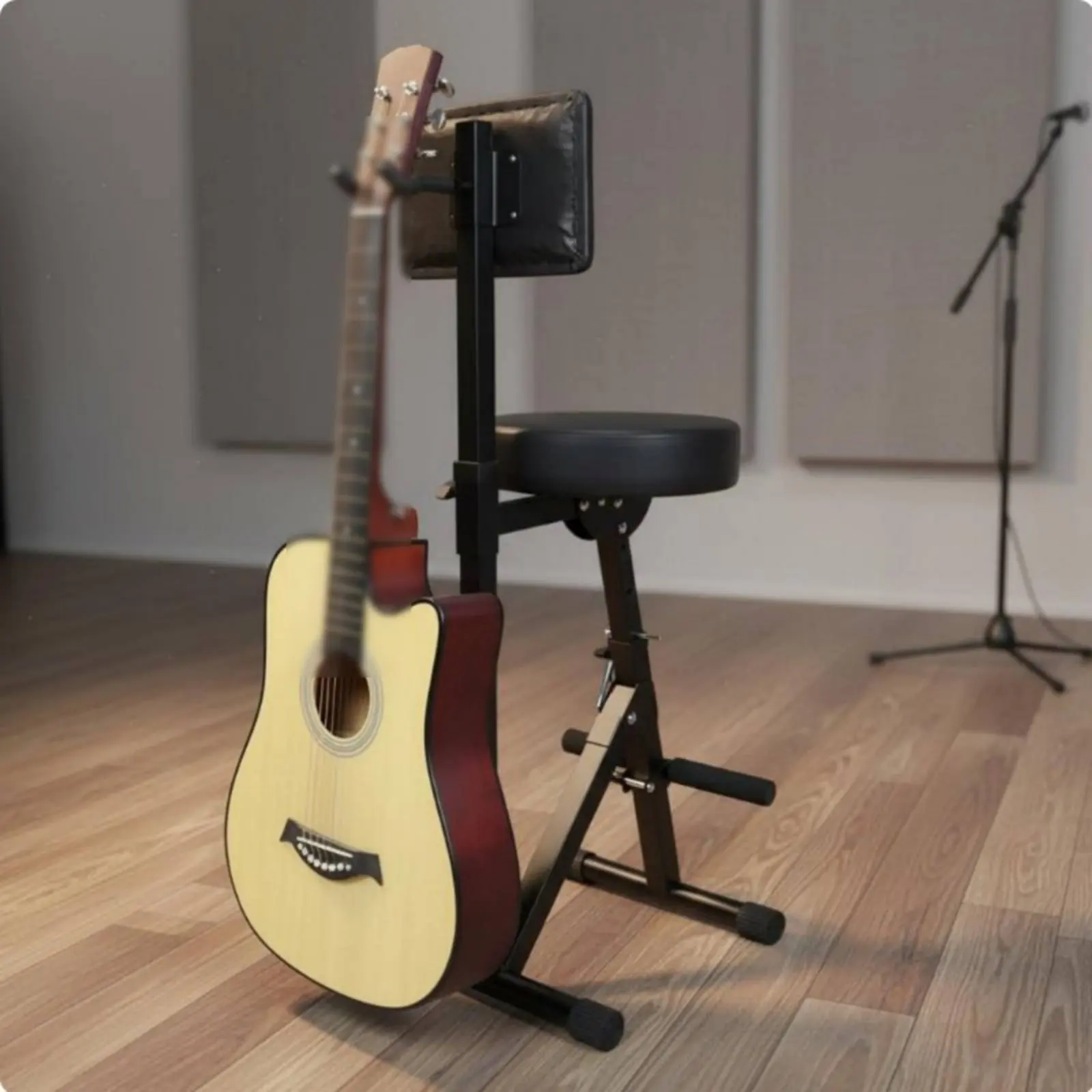 Folding Guitar Chair with Backrest Sturdy Construction Adjustable Guitar Player Seat Musical Instrument Accessory for Guitarists
Folding Guitar Chair with Backrest Sturdy Construction Adjustable Guitar Player Seat Musical Instrument Accessory for Guitarists
