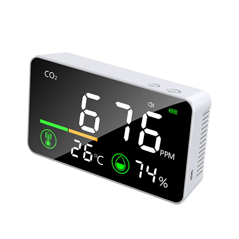 Large Screen Digital CO2 Monitor Temperature Humidity Detector Agricultural CO2 Controller for Greenhouse Plant Growth
Large Screen Digital CO2 Monitor Temperature Humidity Detector Agricultural CO2 Controller for Greenhouse Plant Growth