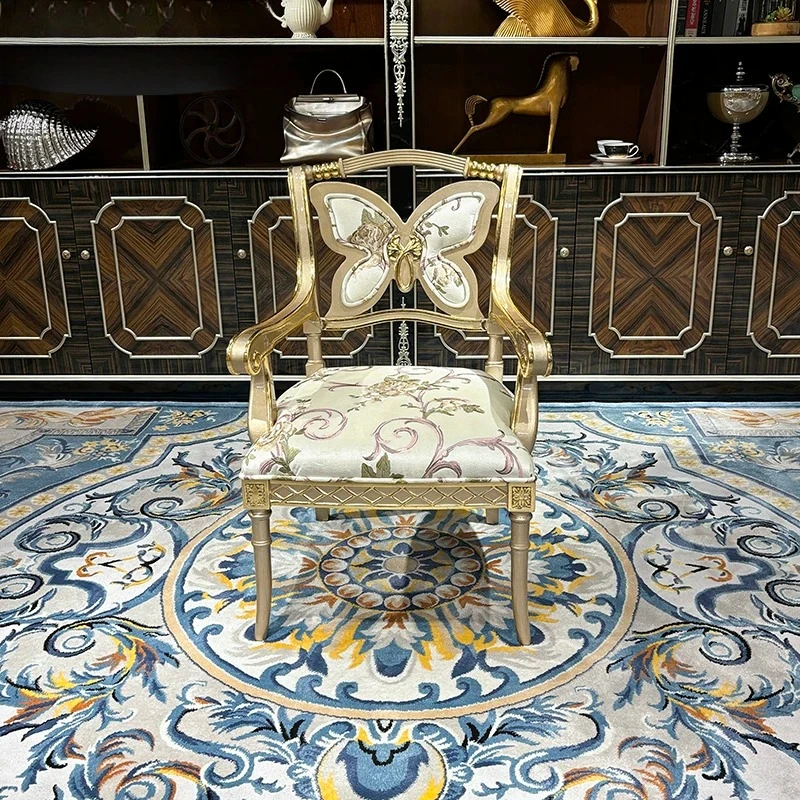 French fabric embroidery book chair, European court luxury solid wood styling dressing chair, leisure chair study furniture
French fabric embroidery book chair, European court luxury solid wood styling dressing chair, leisure chair study furniture