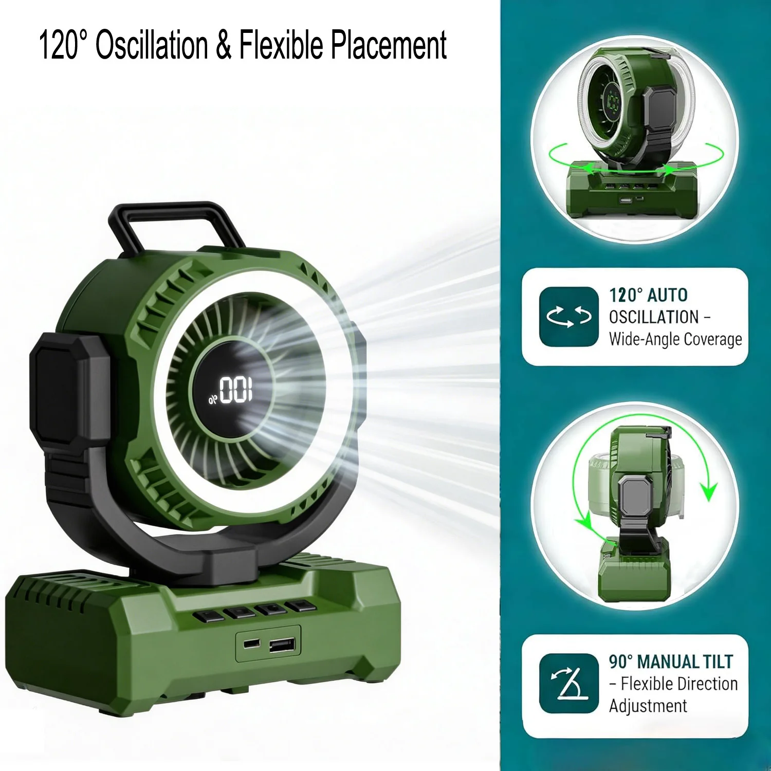 2026 New Upgrade Portable Camping Battery Powered Fan & LED Light,Oscillating Cordless USB Rechargeable Desk Fan&Hanging Hook Fo
2026 New Upgrade Portable Camping Battery Powered Fan & LED Light,Oscillating Cordless USB Rechargeable Desk Fan&Hanging Hook Fo