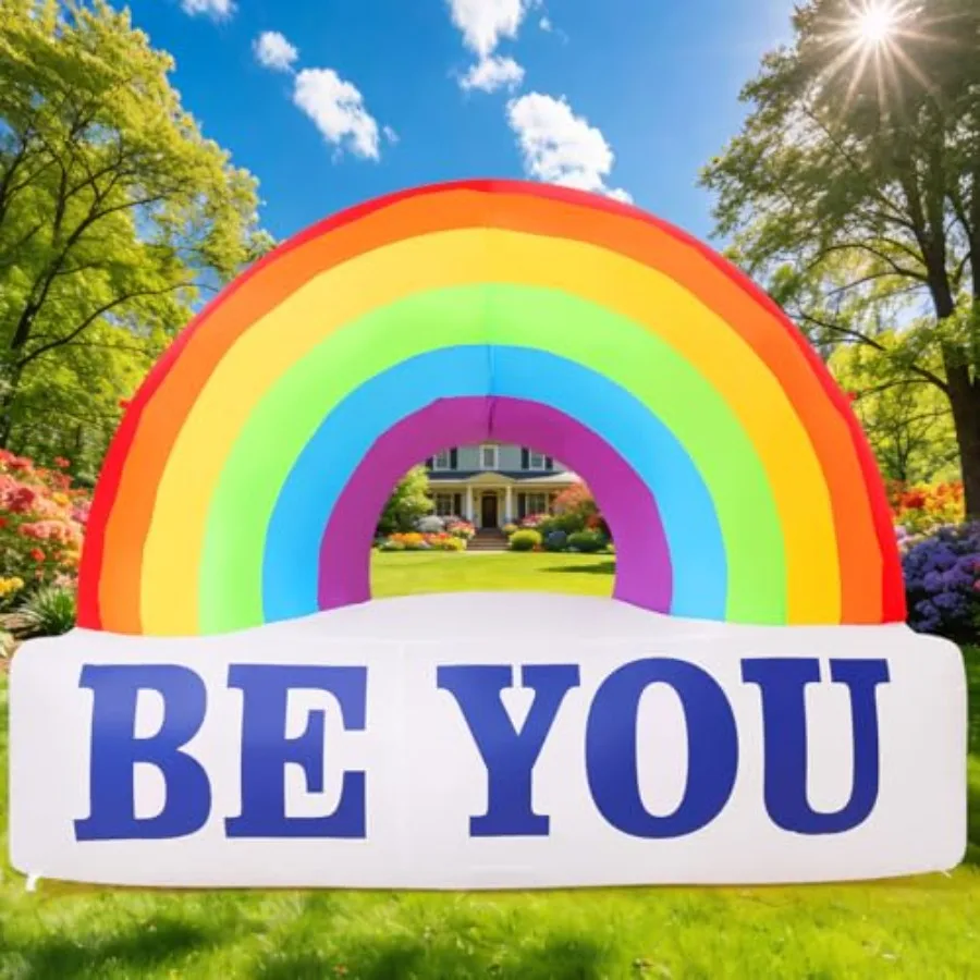 7 FT Long Rainbow Inflatables Outdoor Decorations, Blow Up LGBTQ Gay BE You Rainbow Yard Decor, with LED Lighted Blow up Yard L
7 FT Long Rainbow Inflatables Outdoor Decorations, Blow Up LGBTQ Gay BE You Rainbow Yard Decor, with LED Lighted Blow up Yard L