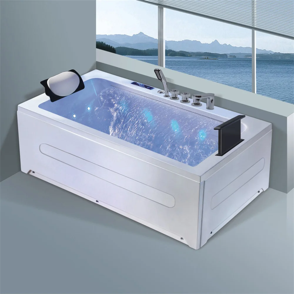 Rectangular Shape Modern White Acrylic Massage Bathtub with TV and LED Lighting
Rectangular Shape Modern White Acrylic Massage Bathtub with TV and LED Lighting