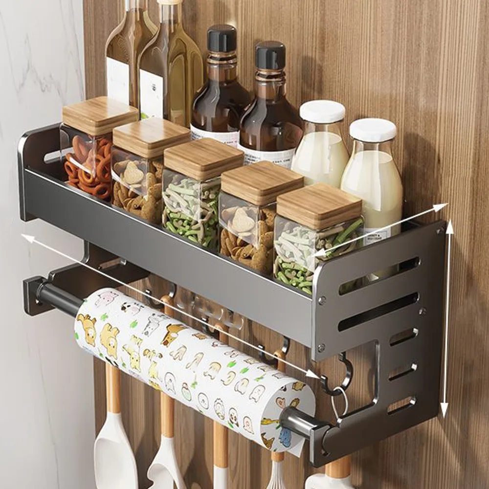 30/40CM Kitchen Storage Rack Space Saving with Hook Seasoning Bottle Storage Utensil Rack Aluminium Bathroom Rack Kitchen Use
30/40CM Kitchen Storage Rack Space Saving with Hook Seasoning Bottle Storage Utensil Rack Aluminium Bathroom Rack Kitchen Use