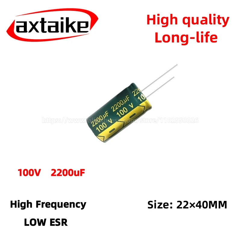 2PCS 100V2200uF Aluminum Capacitor, High Frequency Low ESR 105°C Radial for Power Supply Long-life 22×40MM
2PCS 100V2200uF Aluminum Capacitor, High Frequency Low ESR 105°C Radial for Power Supply Long-life 22×40MM
