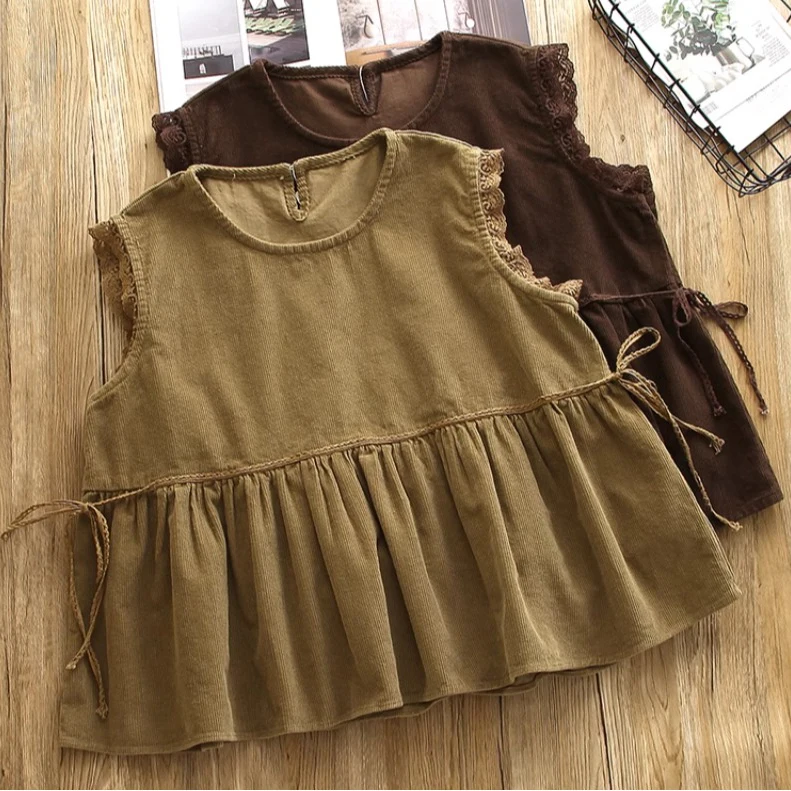 Ретро японский цветной кружевной лоскутный жилет большого размера, женский осенний вельветовый жилет небольшого размера 
Ретро японский цветной кружевной лоскутный жилет большого размера, женский осенний вельветовый жилет небольшого размера