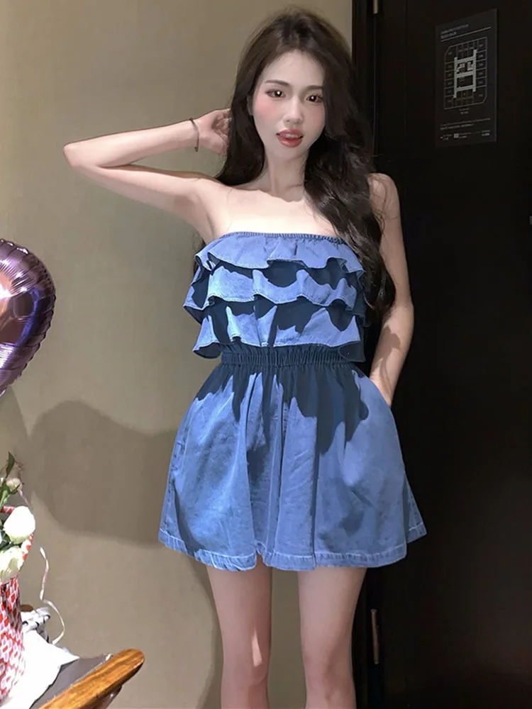 Sexy Off-The-Shoulder Neckline Tube Top Jumpsuit Wide-Leg Jumpsuit Shorts 2022 New Summer Korean Fashion Women'S Clothing
Sexy Off-The-Shoulder Neckline Tube Top Jumpsuit Wide-Leg Jumpsuit Shorts 2022 New Summer Korean Fashion Women'S Clothing