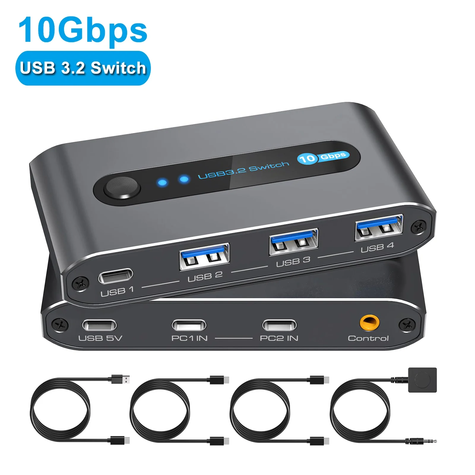 10Gbps USB C Switch USB C 3.2 Switcher for PC Keyboard, Mouse, Printer and Scanner 2 PCs Sharing 4 Devices USB Switch
10Gbps USB C Switch USB C 3.2 Switcher for PC Keyboard, Mouse, Printer and Scanner 2 PCs Sharing 4 Devices USB Switch