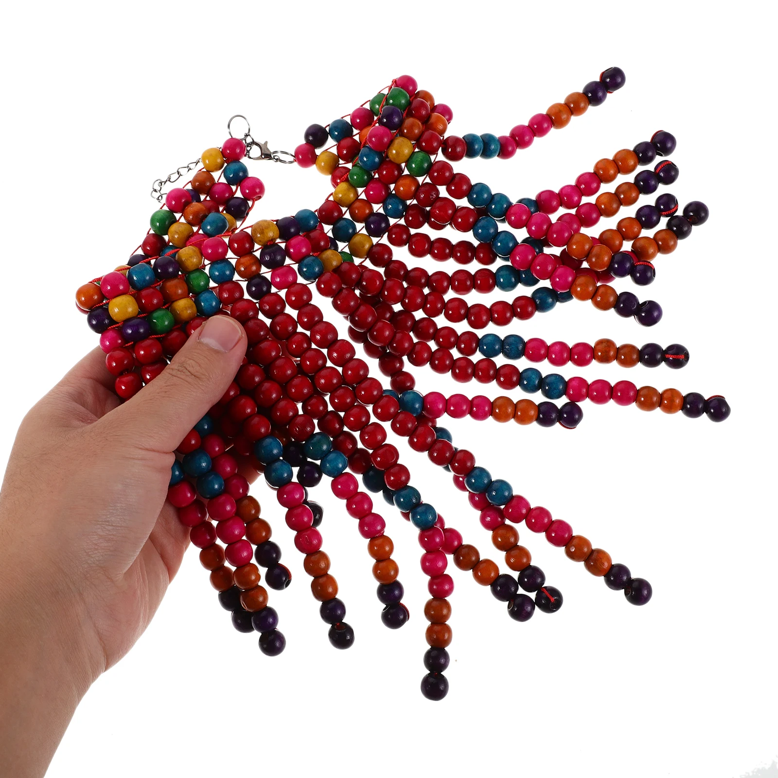 African Beaded Necklace For Women Handmade Colorful Wood Tassels Boho Scarf Design Lightweight Layered Necklace
African Beaded Necklace For Women Handmade Colorful Wood Tassels Boho Scarf Design Lightweight Layered Necklace