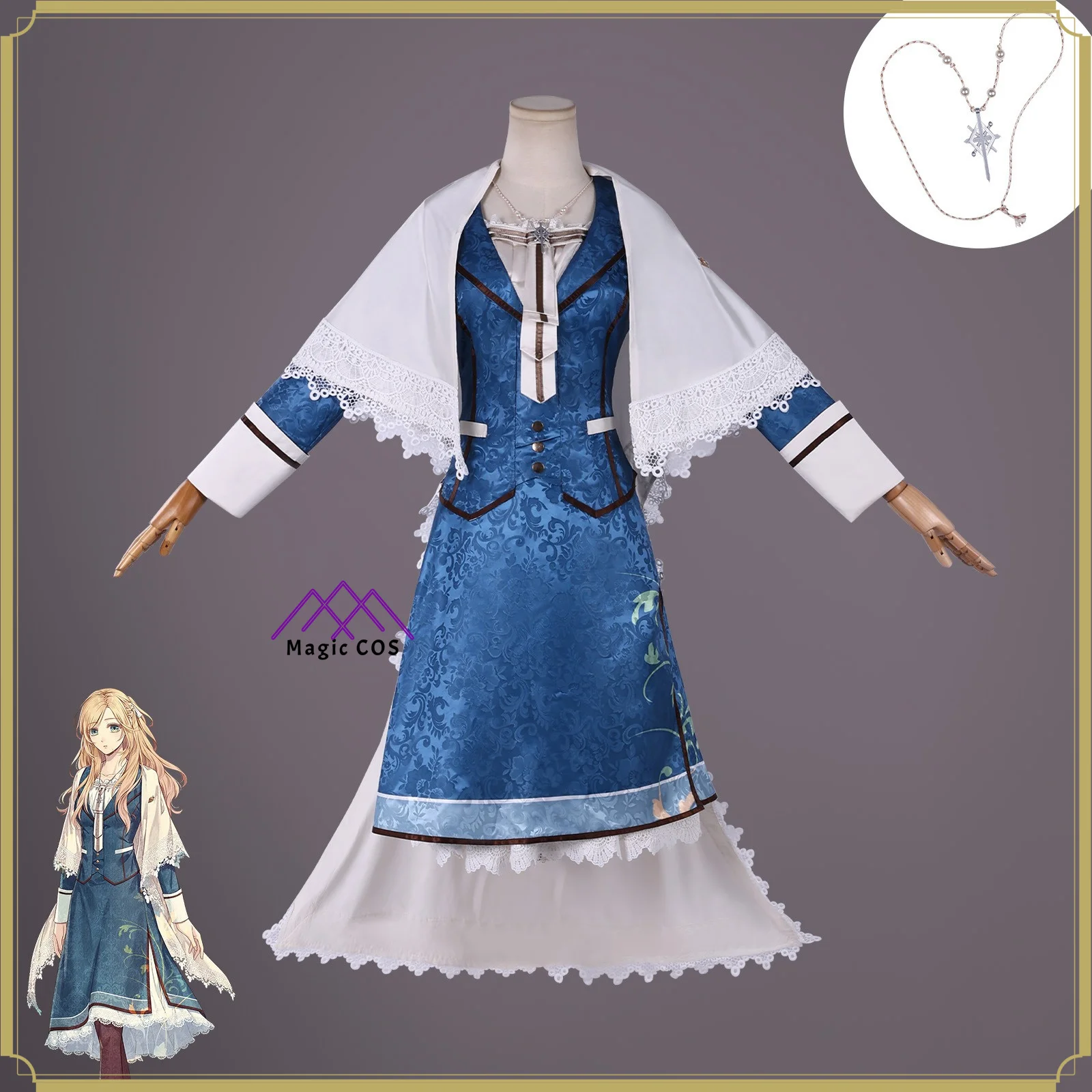 High quality full set game character Liliana cosplay costume retro elegant dress lace outfit, role playing comic con party suit
High quality full set game character Liliana cosplay costume retro elegant dress lace outfit, role playing comic con party suit