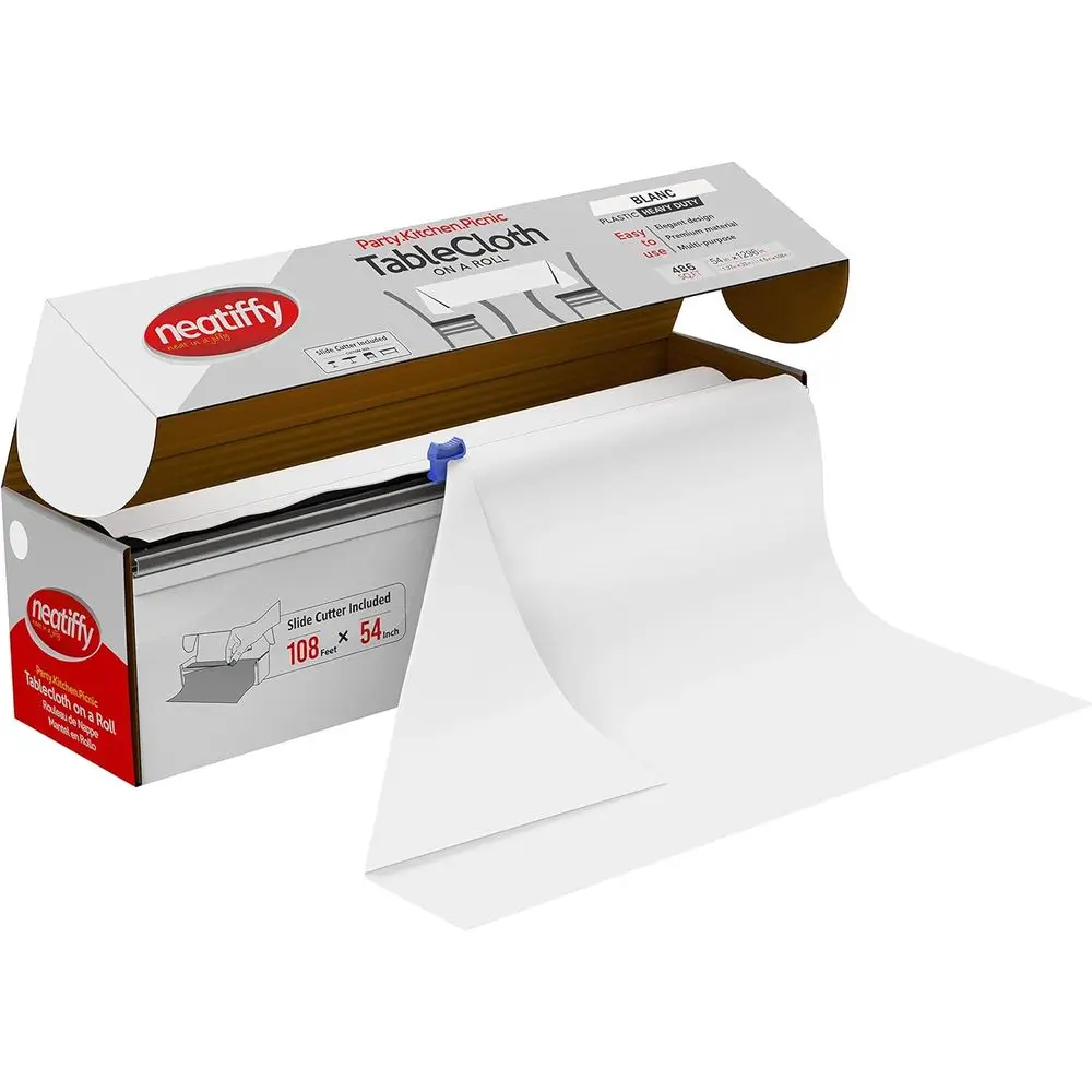 Waterproof 54 x 108' Roll Tablecloth | White Cover for Various Table Shapes | Ideal for Outdoors & Events
Waterproof 54 x 108' Roll Tablecloth | White Cover for Various Table Shapes | Ideal for Outdoors & Events