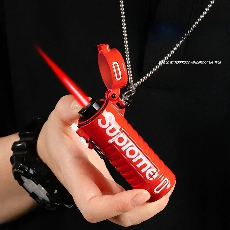 Outdoor Windproof Waterproof Pendant Inflatable Lighter Fashion Letter Jet Flame Strong Firepower Portable Lighter Men's Gift
Outdoor Windproof Waterproof Pendant Inflatable Lighter Fashion Letter Jet Flame Strong Firepower Portable Lighter Men's Gift