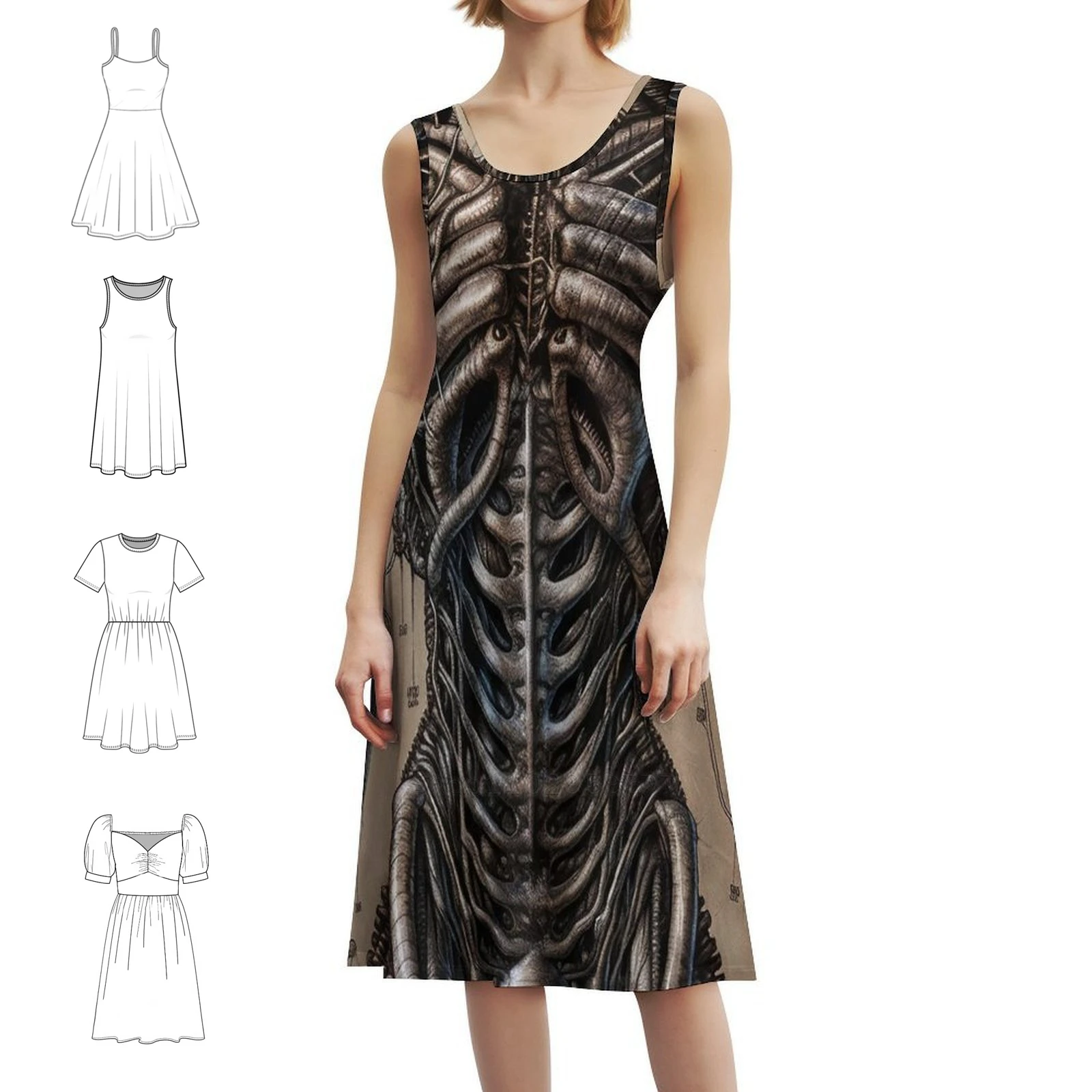 Anatomy Skeleton Bohemian Sleeveless Dress For Women Print Beach Party Dresses Dramatic Scene Anatomy Detailed Female Clothing
Anatomy Skeleton Bohemian Sleeveless Dress For Women Print Beach Party Dresses Dramatic Scene Anatomy Detailed Female Clothing