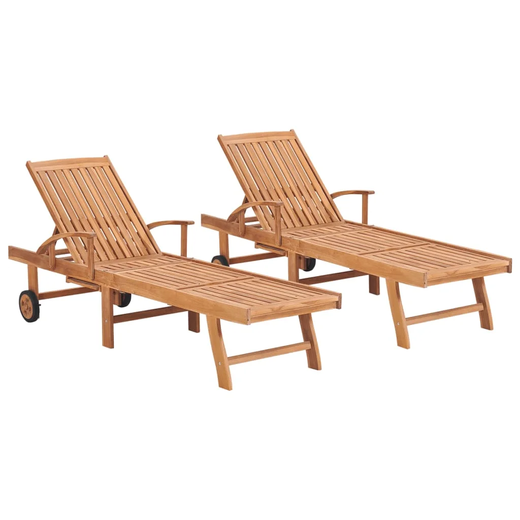 Sun Lounger of 2, Solid Teak Wood Outdoor Recliner Chair, Patio Furniture 195 x 59.5 x 35 cm
Sun Lounger of 2, Solid Teak Wood Outdoor Recliner Chair, Patio Furniture 195 x 59.5 x 35 cm