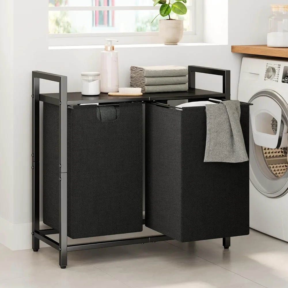 Laundry Basket Organizer, Laundry Hamper with Shelf & 2 Pull-Out Removable Bags, Dirty Clothes Hamper Organizer
Laundry Basket Organizer, Laundry Hamper with Shelf & 2 Pull-Out Removable Bags, Dirty Clothes Hamper Organizer