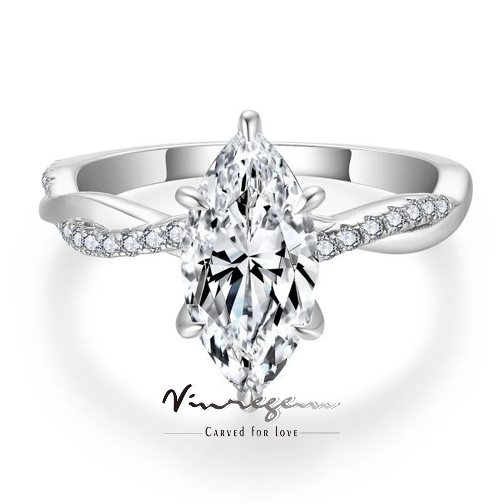 Vinregem 3EX VVS1 D 6*12 MM Marquise Cut Real Moissanite Full Diamonds Gems Rings 925 Sterling Silver Engagement Fine Jewelry
Vinregem 3EX VVS1 D 6*12 MM Marquise Cut Real Moissanite Full Diamonds Gems Rings 925 Sterling Silver Engagement Fine Jewelry