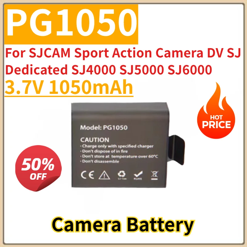 New Replacement Camera Battery 3.7V 1050mAh PG1050 For SJCAM Sport Action Camera DV SJ Dedicated SJ4000 SJ5000 SJ6000
New Replacement Camera Battery 3.7V 1050mAh PG1050 For SJCAM Sport Action Camera DV SJ Dedicated SJ4000 SJ5000 SJ6000