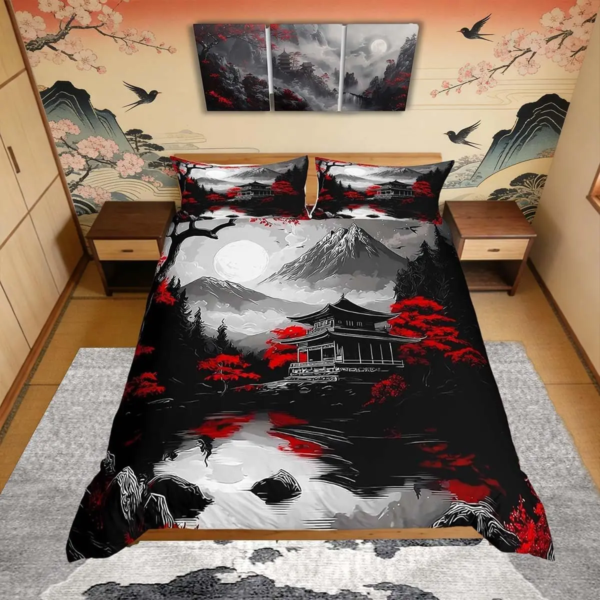 Japanese Style Duvet Cover Set Single Size Traditional Architecture Bedding Set Hokusai Cover With 1 Pillowcase
Japanese Style Duvet Cover Set Single Size Traditional Architecture Bedding Set Hokusai Cover With 1 Pillowcase