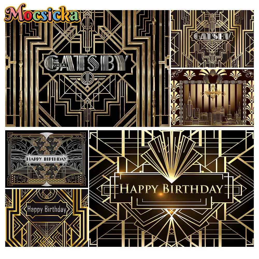 Mocsicka Gatsby Birthday Background Photography Golden Pattern Party Decorations Child Adult Baby Shower Birthday Party Backdrop
Mocsicka Gatsby Birthday Background Photography Golden Pattern Party Decorations Child Adult Baby Shower Birthday Party Backdrop