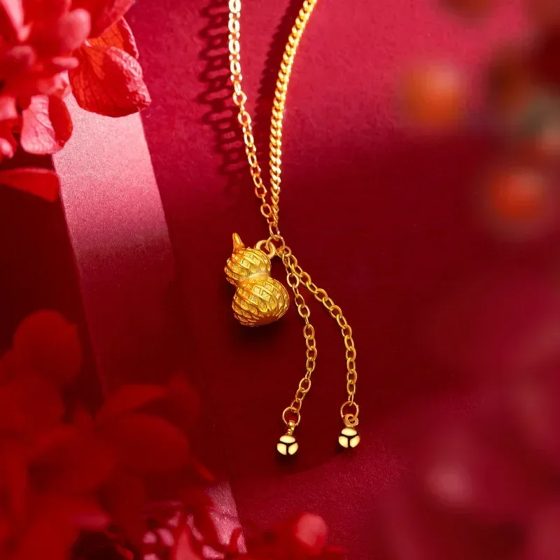 9999 Real Gold 24K Vintage Gourd Collarbone Chain Gold Fulu Gourd Pendant Set Chain Female
9999 Real Gold 24K Vintage Gourd Collarbone Chain Gold Fulu Gourd Pendant Set Chain Female