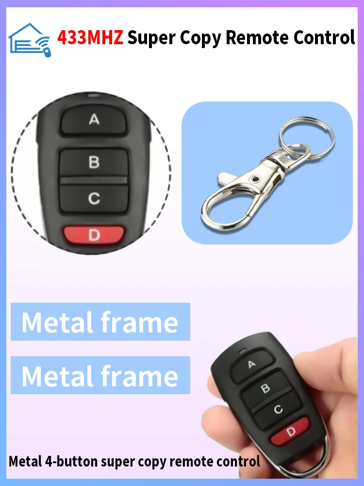 433MHz Door Gate Garage Remote Control Clone Duplicator Key For Copying Remote Controls
433MHz Door Gate Garage Remote Control Clone Duplicator Key For Copying Remote Controls